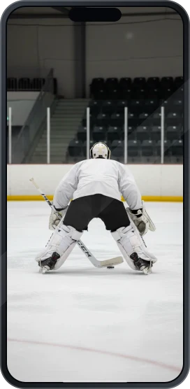Imagen ilustrativa de hockey sobre hielo en la pantalla de un teléfono
