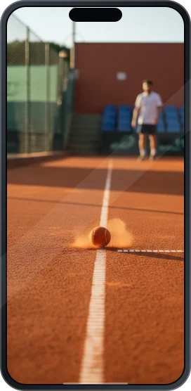Imagen ilustrativa de tenis en la pantalla de un teléfono